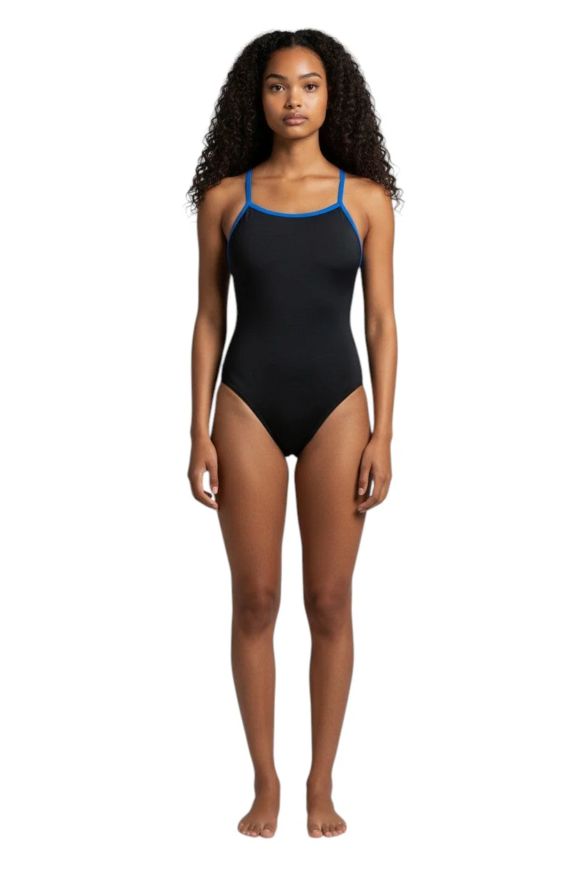 RISE Solid Poly Color Trim H-Back One Piece Swimsuit - Image 11