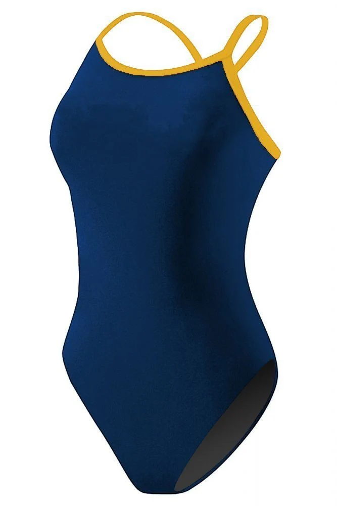RISE Solid Poly Color Trim H-Back One Piece Swimsuit - Image 19