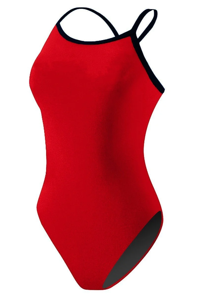 RISE Solid Poly Color Trim H-Back One Piece Swimsuit - Image 23