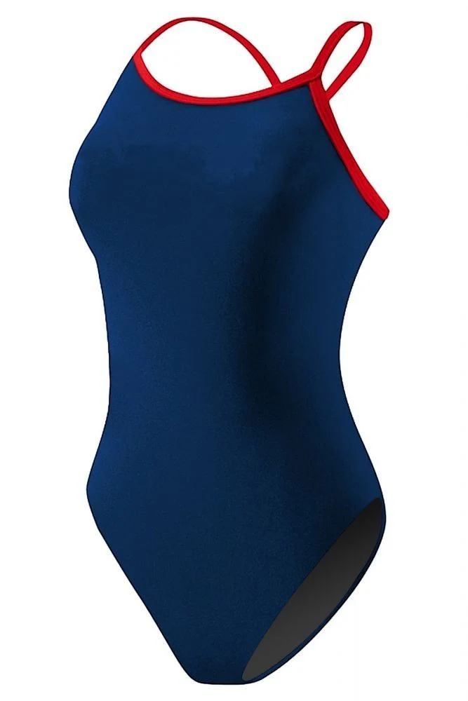 RISE Solid Poly Color Trim H-Back One Piece Swimsuit - Image 24
